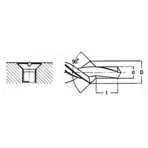 8552G - PUNTE CORTE COMBINATE PER FORI PASSANTI A 90° ROTAZIONE DESTRA - Orig. Hartner